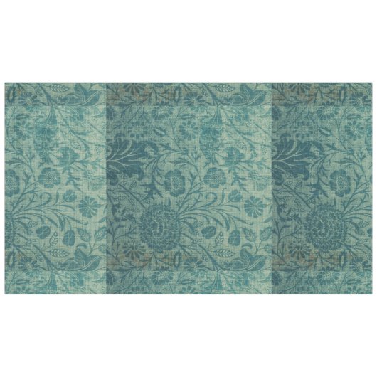Blauwgroen, art nouveau, , floreel, patroon, blauw tafelkleed (Voorkant (Horizontaal))