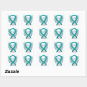 Blauwgroen Awareness Ribbon Custom Angel Sticker D (Vel)