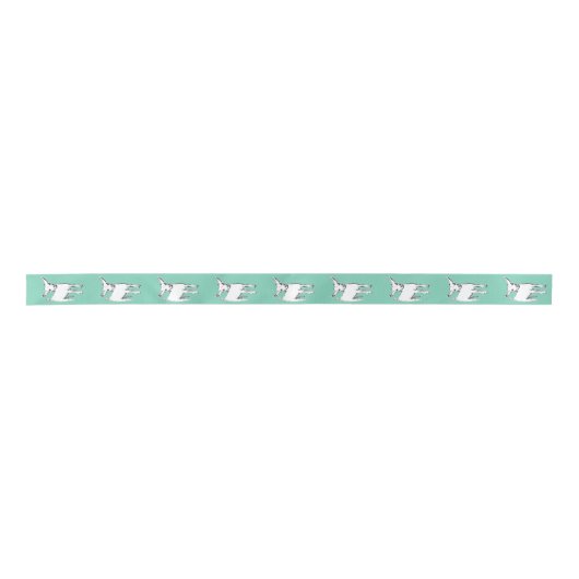 Blauwgroen Baby 1,5-inch breedband Satijnen Lint (Voorkant)