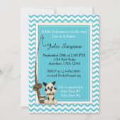 Blauwgroen Baby shower Chevron Kaart (Voorkant)