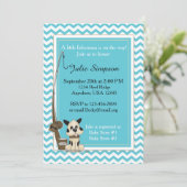 Blauwgroen Baby shower Chevron Kaart (Staand voorkant)