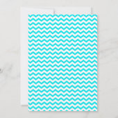 Blauwgroen Baby shower Chevron Kaart (Achterkant)