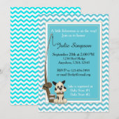 Blauwgroen Baby shower Chevron Kaart (Voorkant / Achterkant)