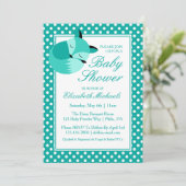 Blauwgroen Baby shower Fox Kaart (Staand voorkant)