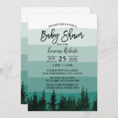 Blauwgroen Baby shower met  strips Kaart (Voorkant / Achterkant)