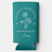 Blauwgroen Bachelorette September Geboorte Maand B Seltzer Blikjeskoeler (Achterkant)