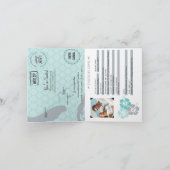 Blauwgroen Bahamas Cruise Passport bruiloft uitnod (Binnen)