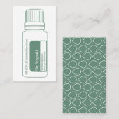 Blauwgroen Balans Blauwe Essential Oil Fles Visitekaartje (Voorkant / Achterkant)