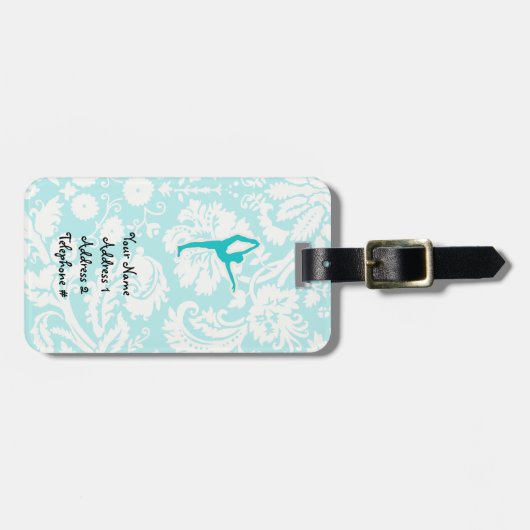 Blauwgroen ballet bagagelabel (Voorkant horizontaal)