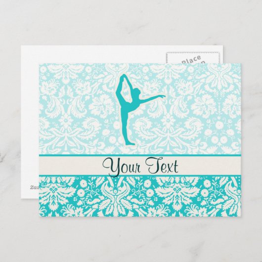 Blauwgroen ballet briefkaart (Voorkant / Achterkant)