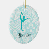 Blauwgroen ballet keramisch ornament (Rechts)