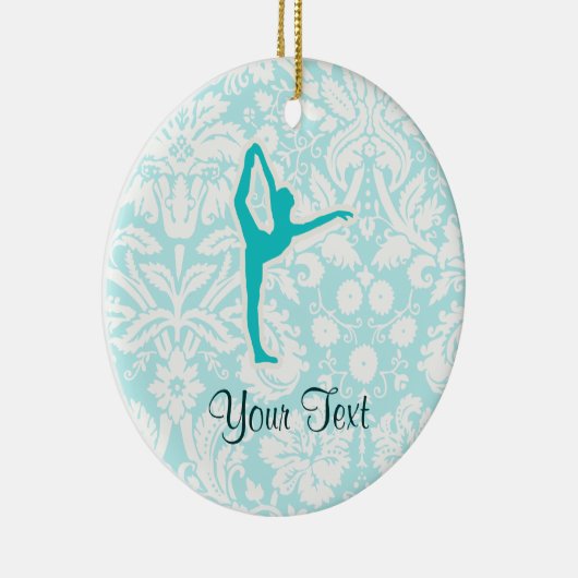 Blauwgroen ballet keramisch ornament (Rechts)