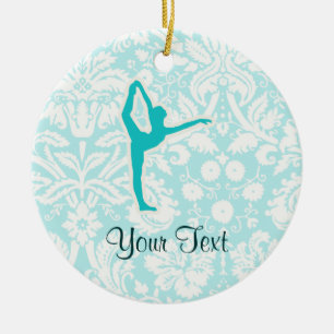 Blauwgroen ballet keramisch ornament