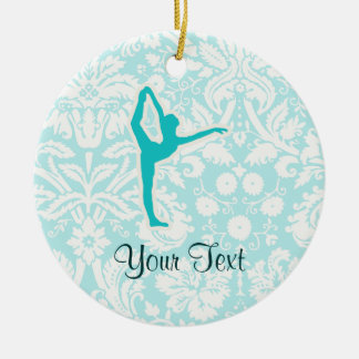 Blauwgroen ballet keramisch ornament