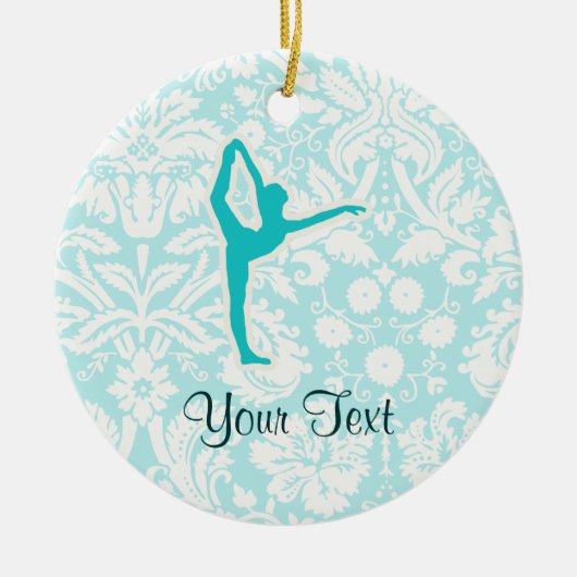 Blauwgroen ballet keramisch ornament (Voorkant)
