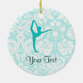 Blauwgroen ballet keramisch ornament (Achterkant)