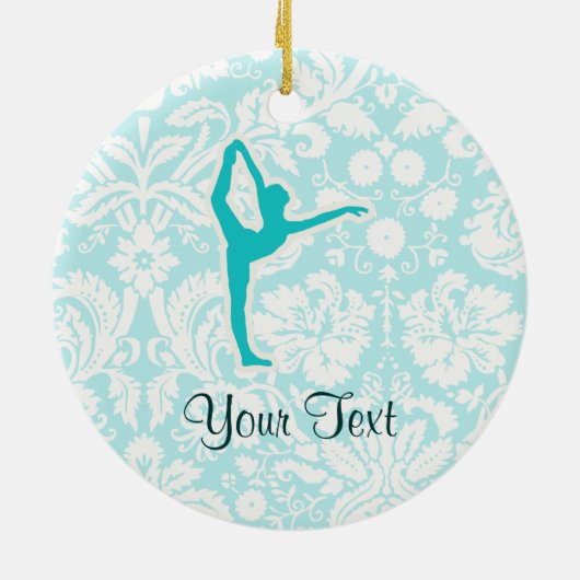 Blauwgroen ballet keramisch ornament (Achterkant)