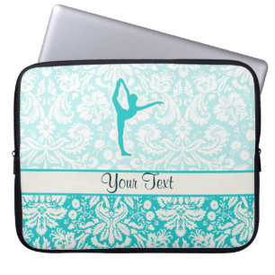 Blauwgroen ballet laptop sleeve