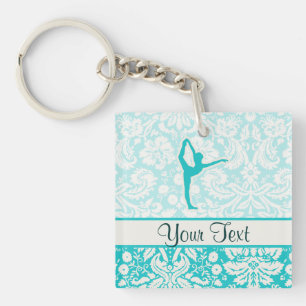 Blauwgroen ballet sleutelhanger