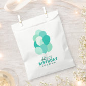 Blauwgroen ballonnen Happy Birthday Bedankzakje (Geknipt)