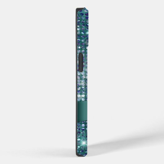 Blauwgroen banner Sparkle Blue Gem Glam Case-Mate iPhone Case (Achterkant / Rechts)