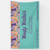 Blauwgroen banner voor het ontwerpen van hondenbee (Verticaal)