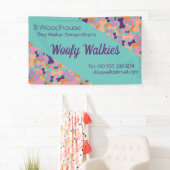 Blauwgroen banner voor het ontwerpen van hondenbee (Insitu)