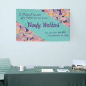 Blauwgroen banner voor het ontwerpen van hondenbee (Beurs)