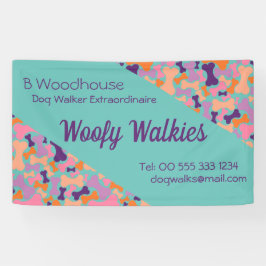 Blauwgroen banner voor het ontwerpen van hondenbee