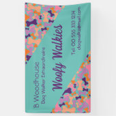 Blauwgroen banner voor het ontwerpen van hondenbee (Verticaal)