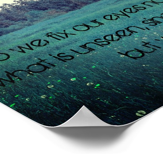 Blauwgroen Barn-2 Corinthians 4:16-18 Poster (Hoek)