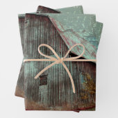 Blauwgroen Barn  textielontvlechting in het land Inpakpapier Vel (In situ)