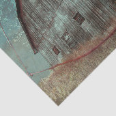 Blauwgroen Barn  textielontvlechting in het land Tissuepapier (Detail)