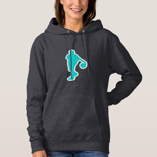 Blauwgroen Basketball Hoodie (Voorkant)