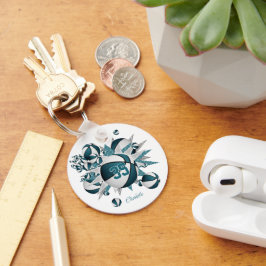 blauwgroen basketballen sterren meisjes sportgesch sleutelhanger