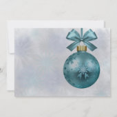 Blauwgroen Bauble Paarse Glitter Script Kerstparty Kaart (Achterkant)