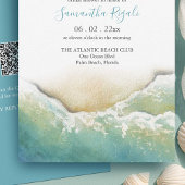 Blauwgroen Beach Bruids Douche Uitnodigingen | kus