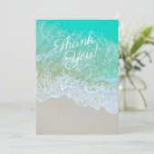 Blauwgroen Beach foto, persoonlijke boodschap en n Bedankkaart (Staand voorkant)