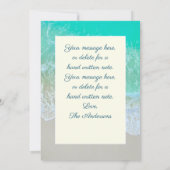 Blauwgroen Beach foto, persoonlijke boodschap en n Bedankkaart (Achterkant)