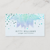 Blauwgroen Beach Lotus Flower Yoga Instructor Conf Visitekaartje (Voorkant)