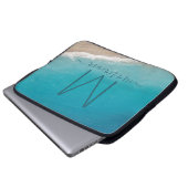 Blauwgroen beach Ocean Waves Laptop Sleeve (Voorkant onderkant)
