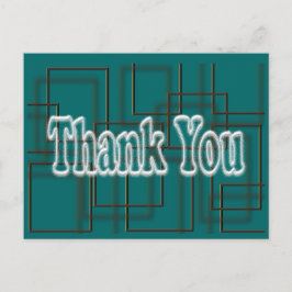 Blauwgroen Bedankt Briefkaart - achtergrondkleur w