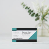 Blauwgroen bedrijfskaartsjablonen visitekaartje (Staand voorkant)