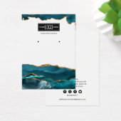 Blauwgroen beeldscherm met rendy & Gold Agate Earr Visitekaartje (Bureau)