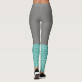 Blauwgroen Beenwarmer Blauw Grijs Leggings Sokken  (Achterkant)