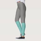 Blauwgroen Beenwarmer Blauw Grijs Leggings Sokken  (Links)