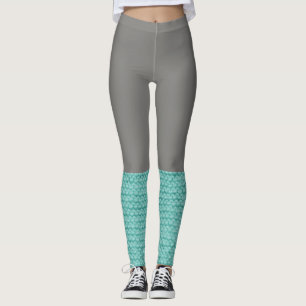 Blauwgroen Beenwarmer Blauw Grijs Leggings Sokken 