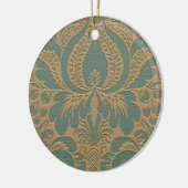 Blauwgroen Beige Damask Ornament (Links)