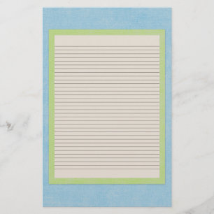Blauwgroen, beige en groen briefpapier - optionele