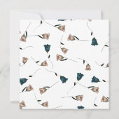 Blauwgroen, beige  Rozen huwelijksuitnodiging Kaart (Achterkant)
